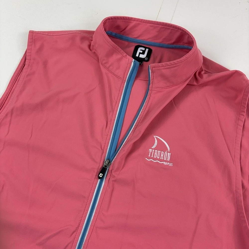 FootJoy Vest Mens XL Pink Soft Shell Golf Windbreaker Full Zip Tiburon Naples